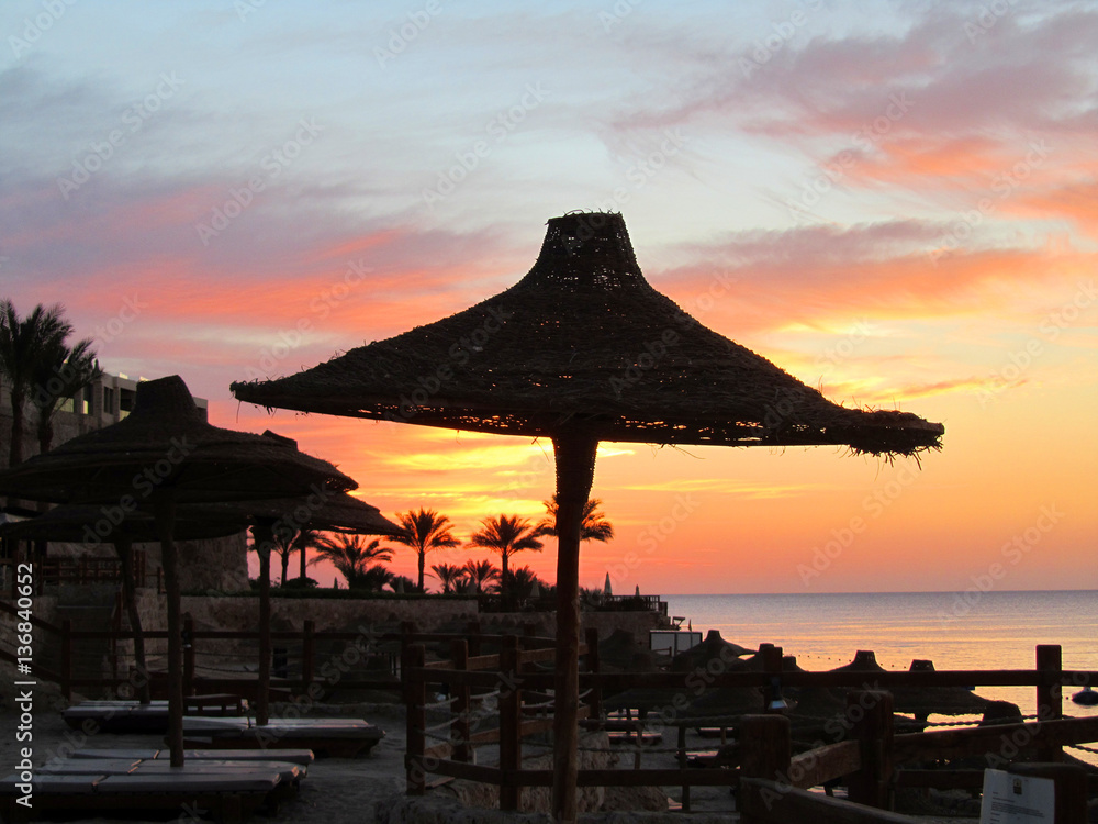 Beautiful Sunrise seen from Hotel in Sharm El Sheikh, Egypt Beautiful Sunrise seen from Hotel in Sharm El Sheikh, Egypt