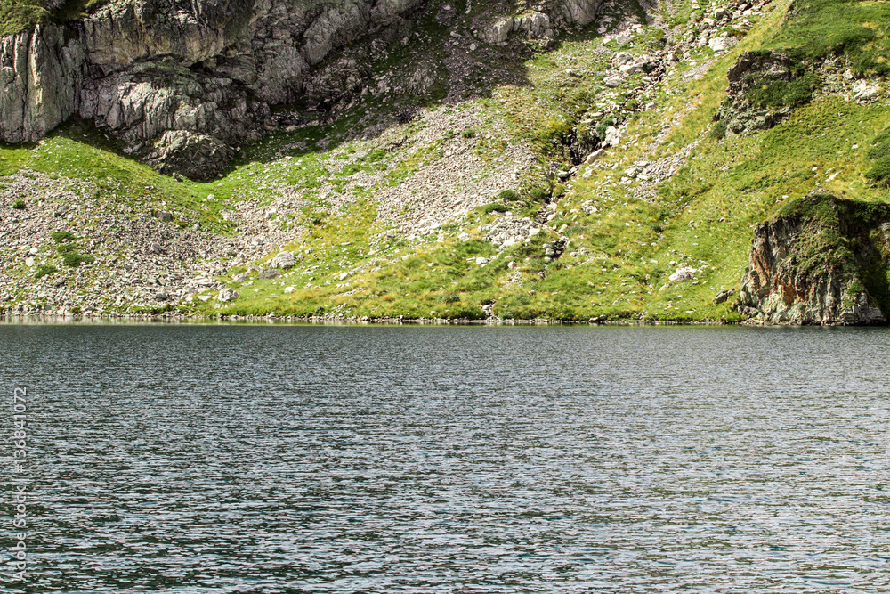 Summer view at one of the Rila Mountains lakes