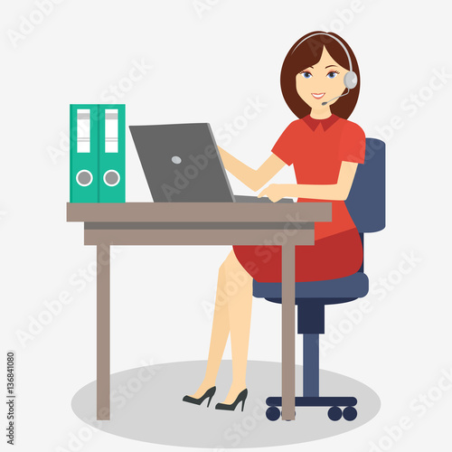 girl Manager of a call center.