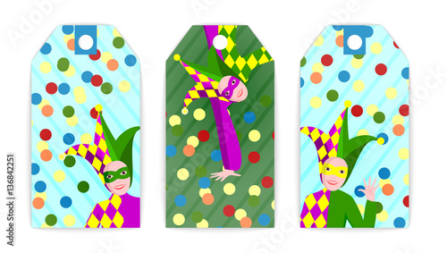 vector set tag illustration april fool on colorful background