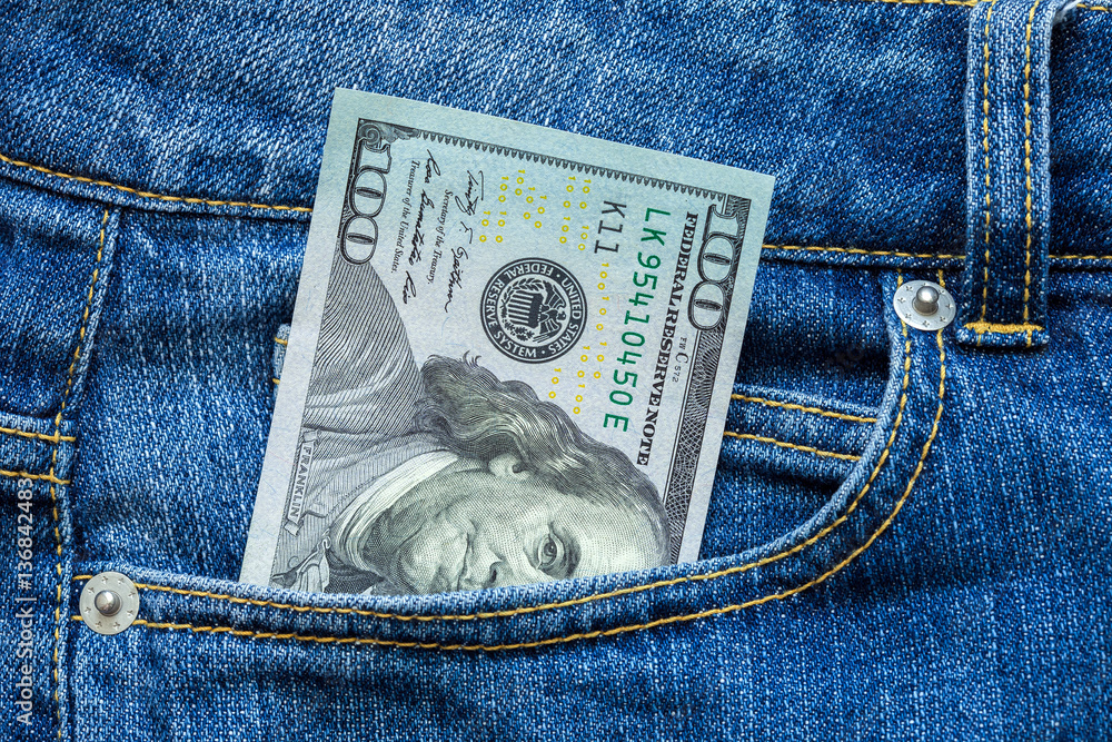 Money in a pocket. Money in a pocket.