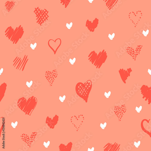 Romantic pattern with hearts