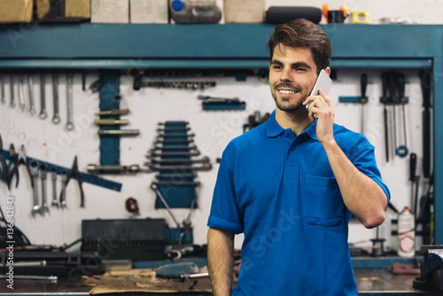 Portrait of Car Mechanic Man. photo