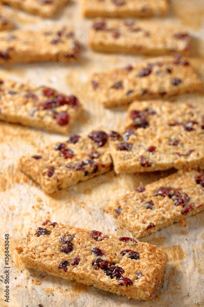 Sesame shortbread cookies with cranberries Sesame shortbread cookies with cranberries
