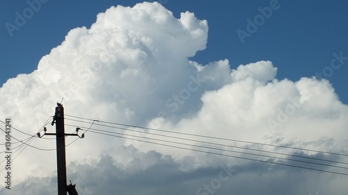 Storm cloud & electric pole