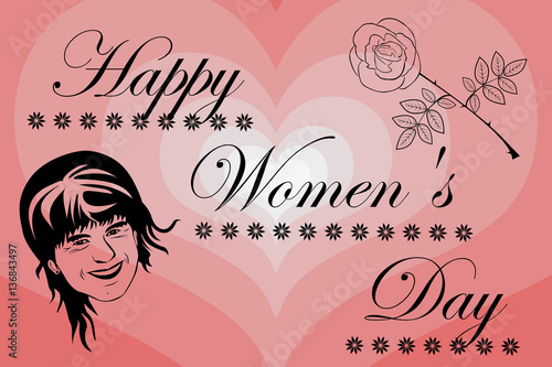 Woman and flower , 8 March International Women's Day