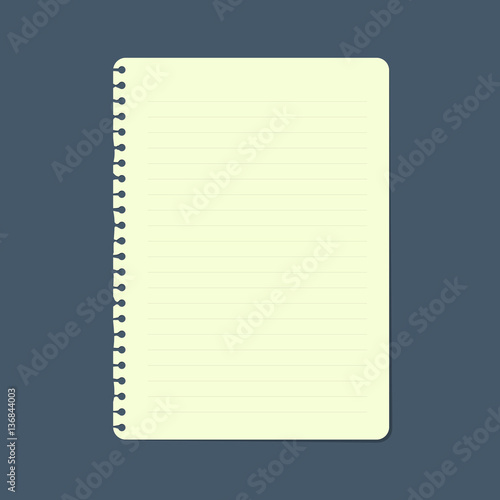 Green line paper with rounded corner. vector illustration.
