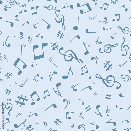 Abstract music notes seamless pattern background vector illustration for your design
