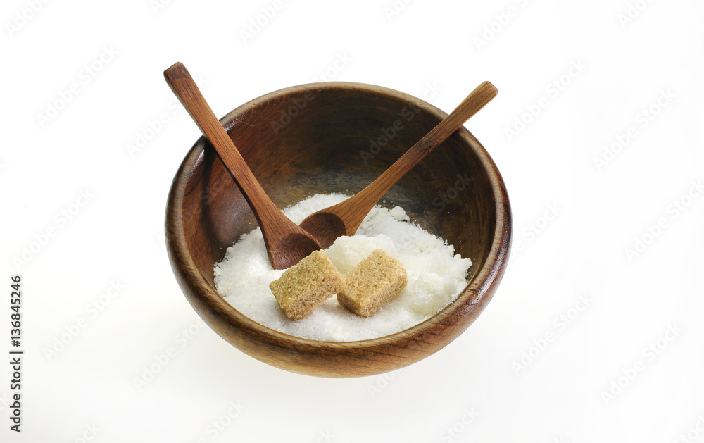 Brown and white sugar Brown and white sugar