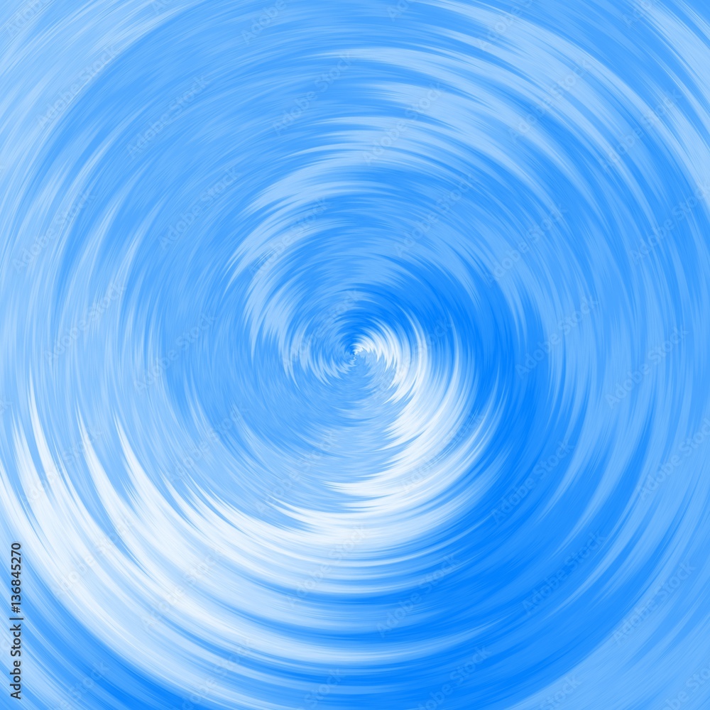 Illustration of blue water whirlpool, tornado, swirl, vortex or just light blue - white spiral for your graphic