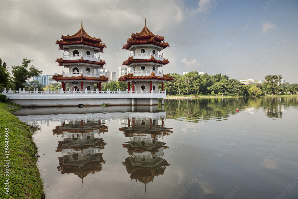 Twin Pagodas, Chinese Garden, Singapore Twin Pagodas, Chinese Garden, Singapore
