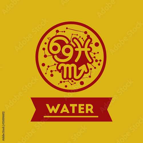 flat icon element zodiacal Water