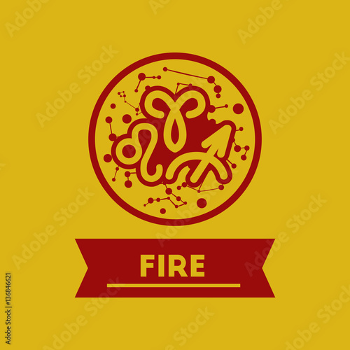 flat icon zodiacal element of fire