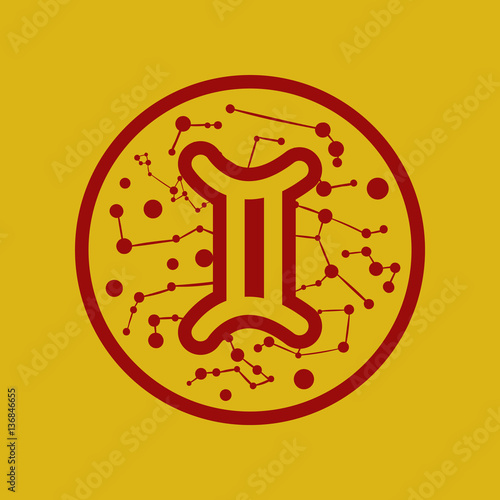 flat icon Zodiac sign Gemini