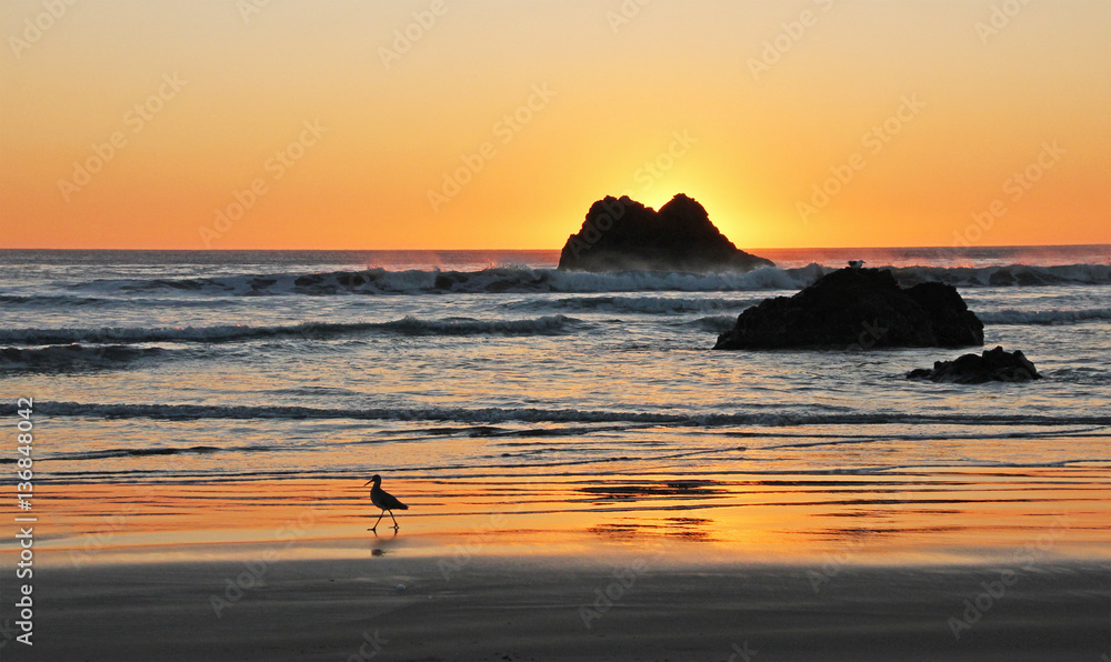 Sunset along the central California coast