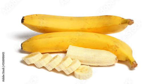 Banana isolated white background