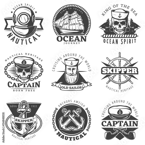 Vintage Sailor Naval Label Set