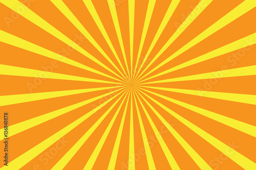 yellow orange radial starburst background vector illustration