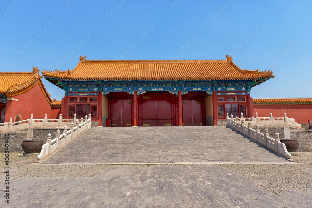 Traditional Chinese building under blue sky Traditional Chinese building under blue sky