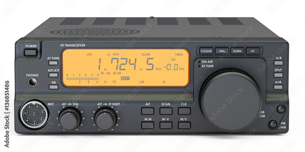 Fototapeta premium amateur radio transceiver, 3D rendering