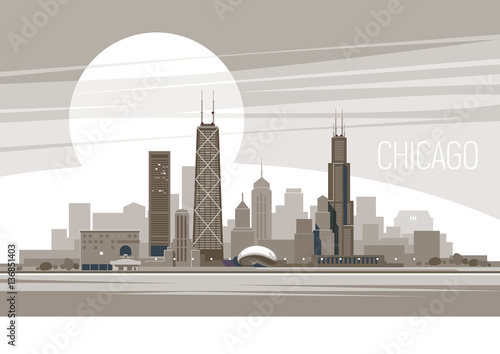 Chicago City.  Vector illustration .eps10