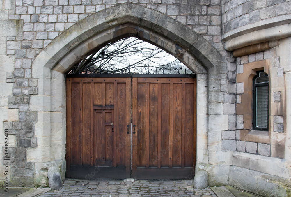 Medieval Tudor gate door 