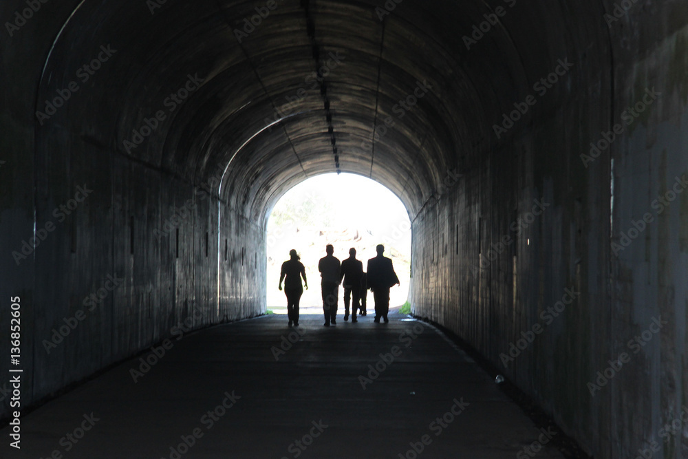People in Tunnel