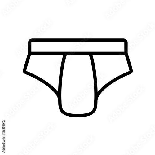 Icono plano calzoncillos blancos en fondo blanco