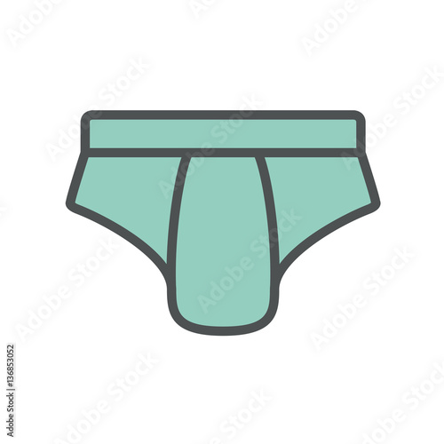 Icono plano calzoncillos color en fondo blanco
