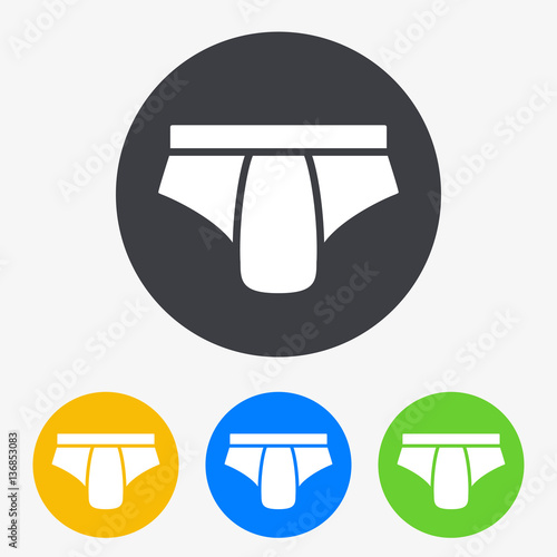Icono plano calzoncillos en circulo varios colores