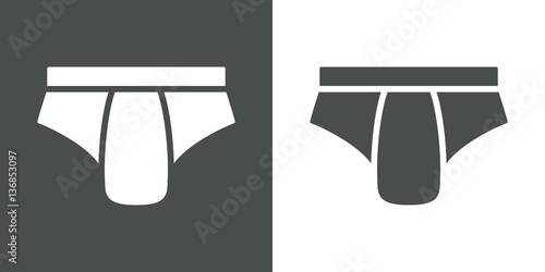 Icono plano calzoncillos gris y blanco