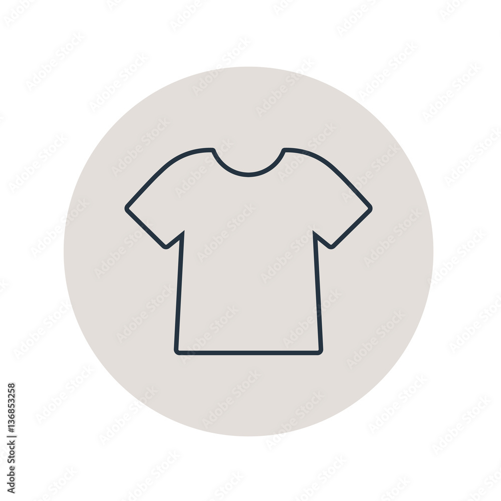 Icono plano silueta camiseta en circulo gris