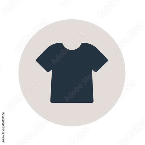 Icono plano camiseta en circulo gris