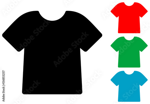 Icono plano camiseta varios colores
