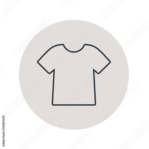 Icono plano silueta camiseta en circulo gris