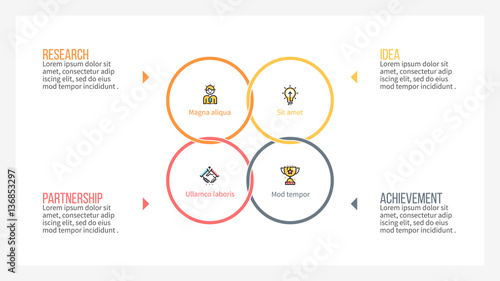 Pie chart. Presentation template with 4 steps, options.