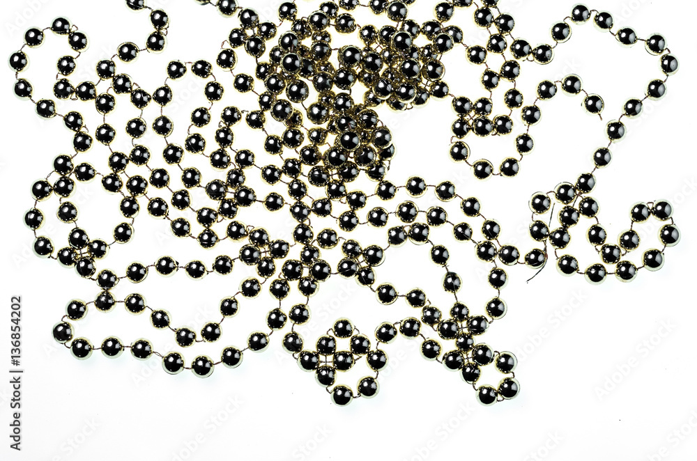 Long Thread of Plastic Golden Beads for Christmas Decorations Long Thread of Plastic Golden Beads for Christmas Decorations