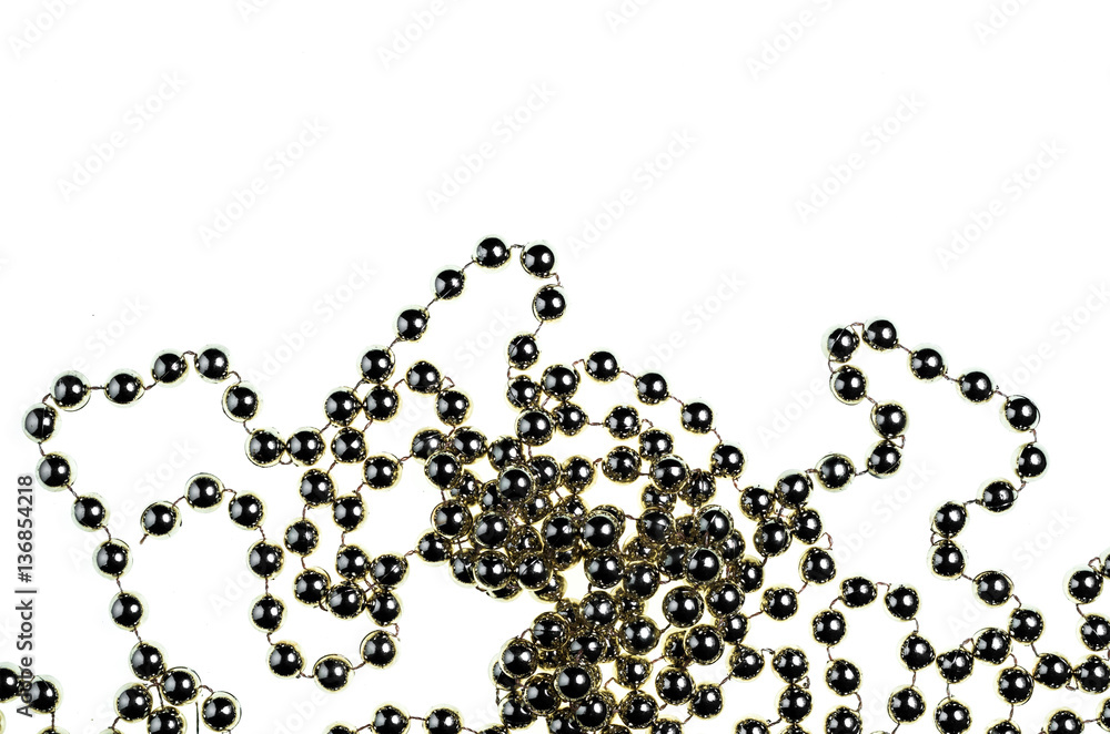 Long Thread of Plastic Golden Beads for Christmas Decorations