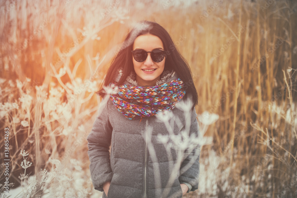 beautiful smiling girl wearing fashionable winter beautiful smiling girl wearing fashionable winter