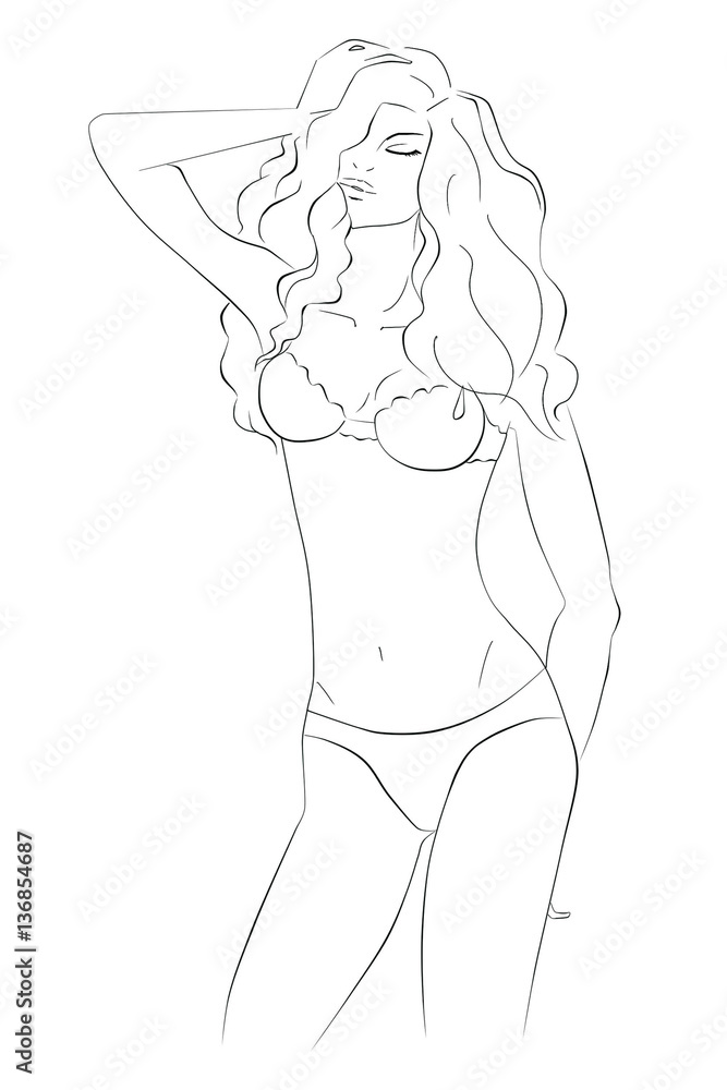 illustration of pinup girl illustration of pinup girl