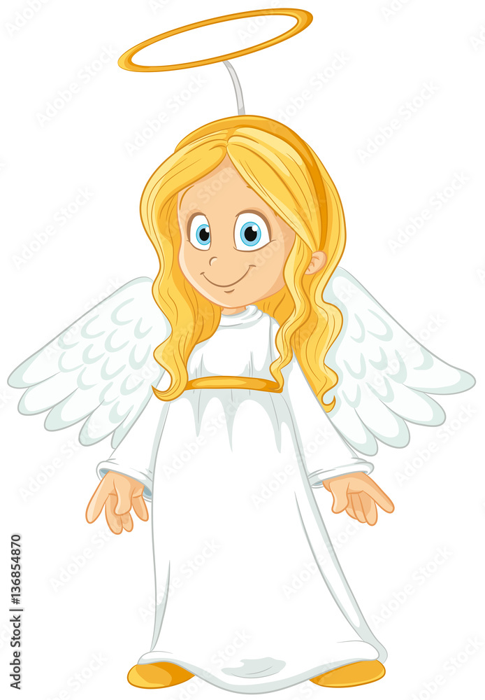 Mädchen verkleidet als Engel Vektor-Illustration Stock Vector | Adobe Stock