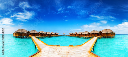 Φωτογραφία Water bungalows resort at islands. Indian Ocean, Maldives