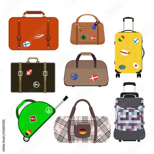 Journey suitcase travel bag vector.