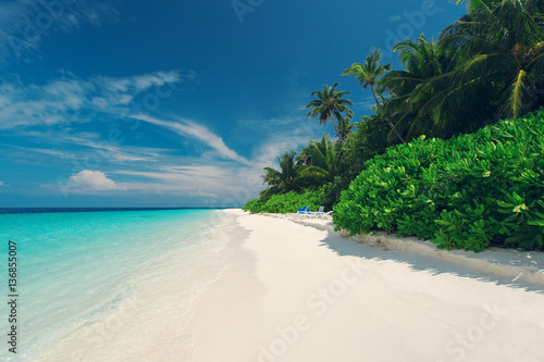 Beautiful nature landscape of tropical island at daytime, Maldives © Ivan Kurmyshov