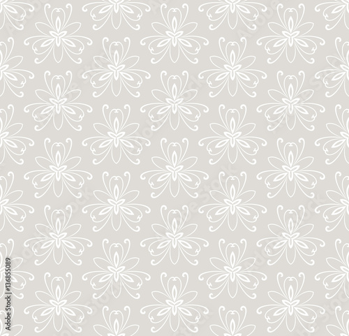 Floral light ornament. Seamless abstract classic pattern with flowers