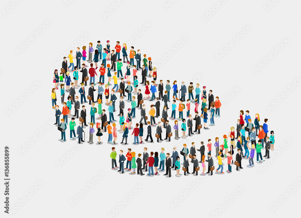 Flat isometric crowd of people vector. 3d Love. Flat isometric crowd of people vector. 3d Love.