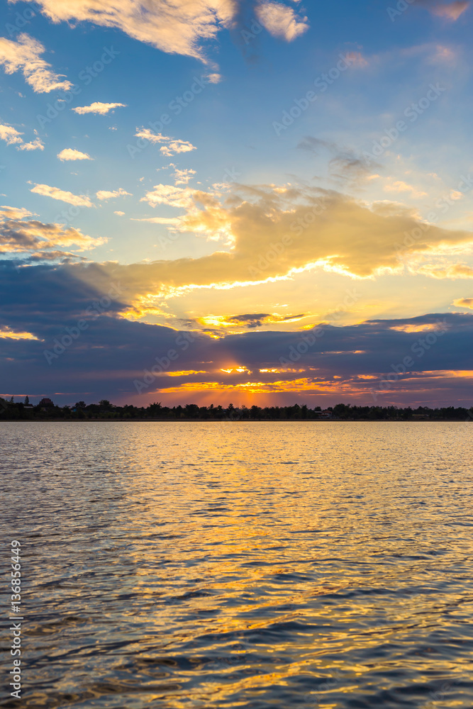 Colorful sky and the sea reflected in sunset time Colorful sky and the sea reflected in sunset time