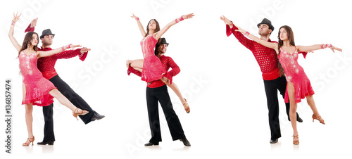 Pair of dancers isolated on the white