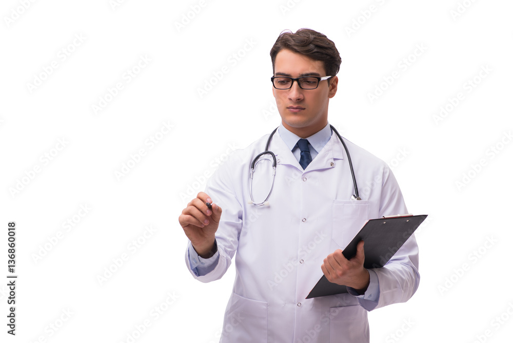 Young doctor isolated on white background Young doctor isolated on white background