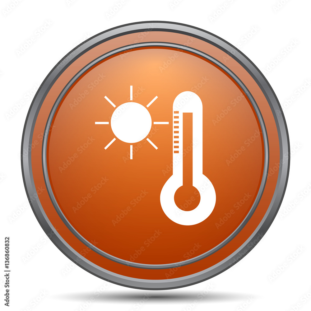 Sun and thermometer icon Sun and thermometer icon